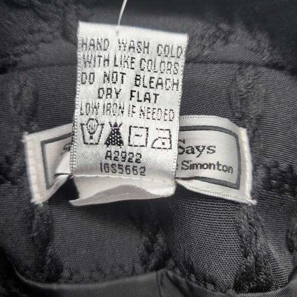 Simonton Says by George Simonton Button Down Jacket Black Womens Size Small - Picture 6 of 7
